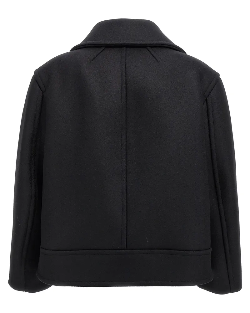 Saint Laurent Women's Black Virgin Wool Coat Clothing Black