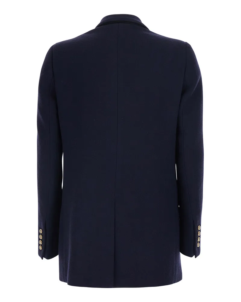 Blazé Milano Women's Double-Breasted Jacket Resolute Blue Cotton Blazers Navy