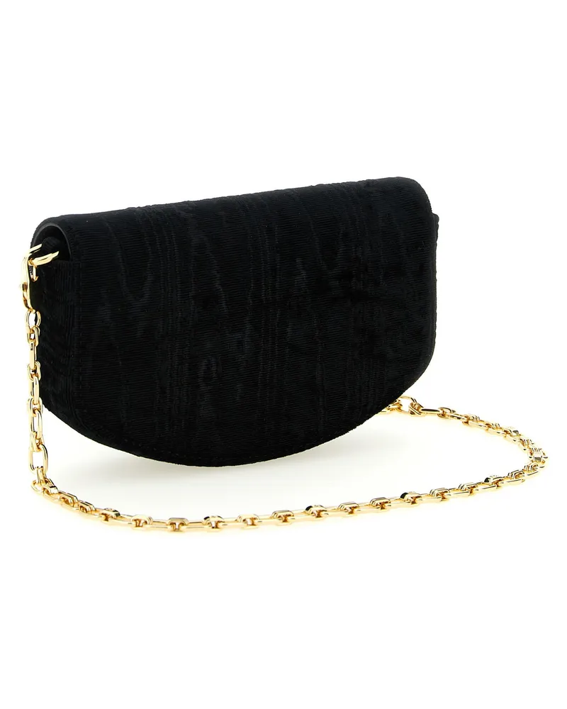 Ganni Moiré Velvet Wallet — Black Black