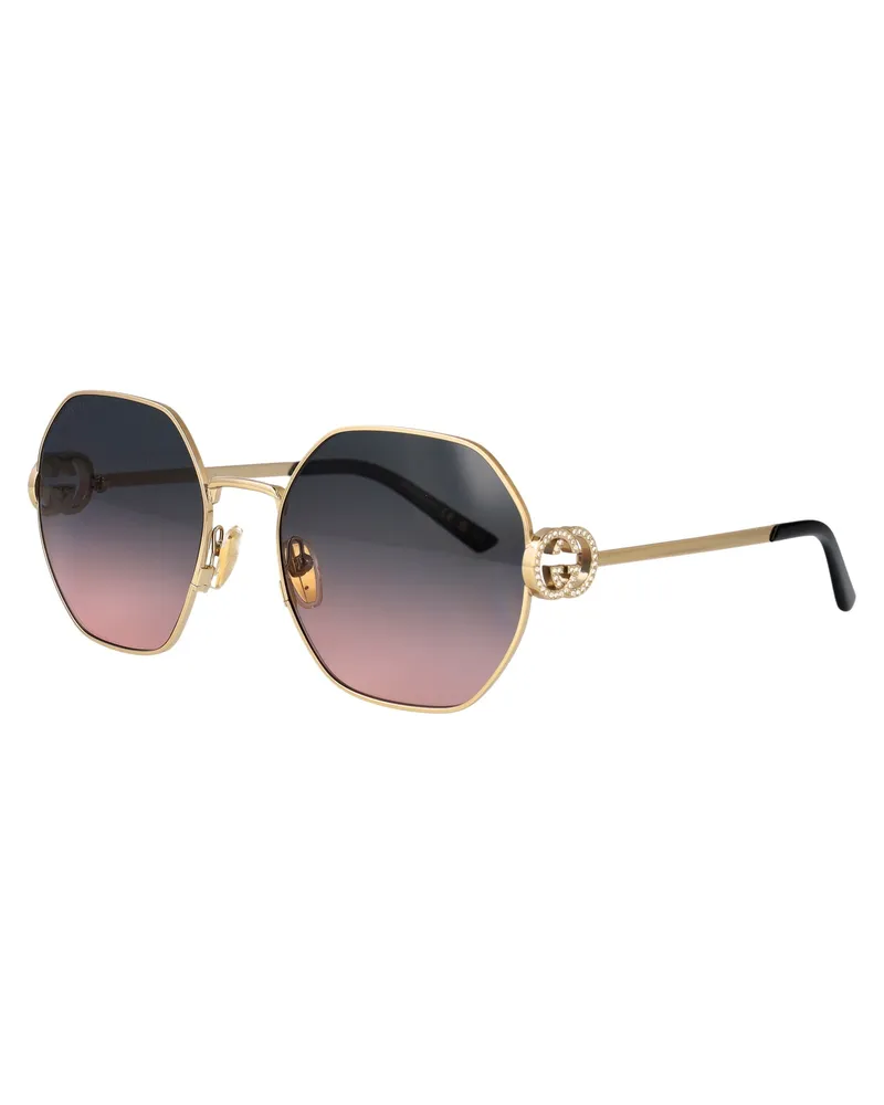Gucci Women's Sunglasses Gg2046s Gold Metal Gold