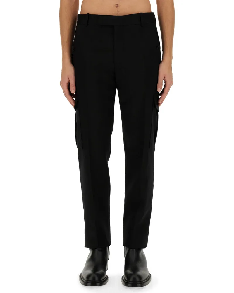 Alexander McQueen Wool Military Trousers — Black Black