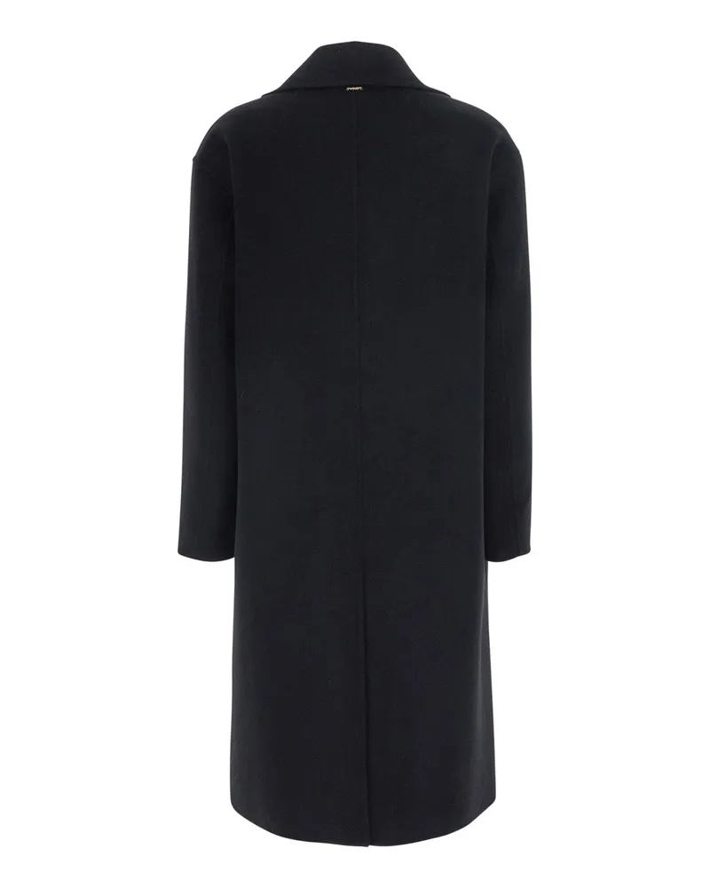 Twin-Set Women's Coat With Notched Collar Black Polyester Black