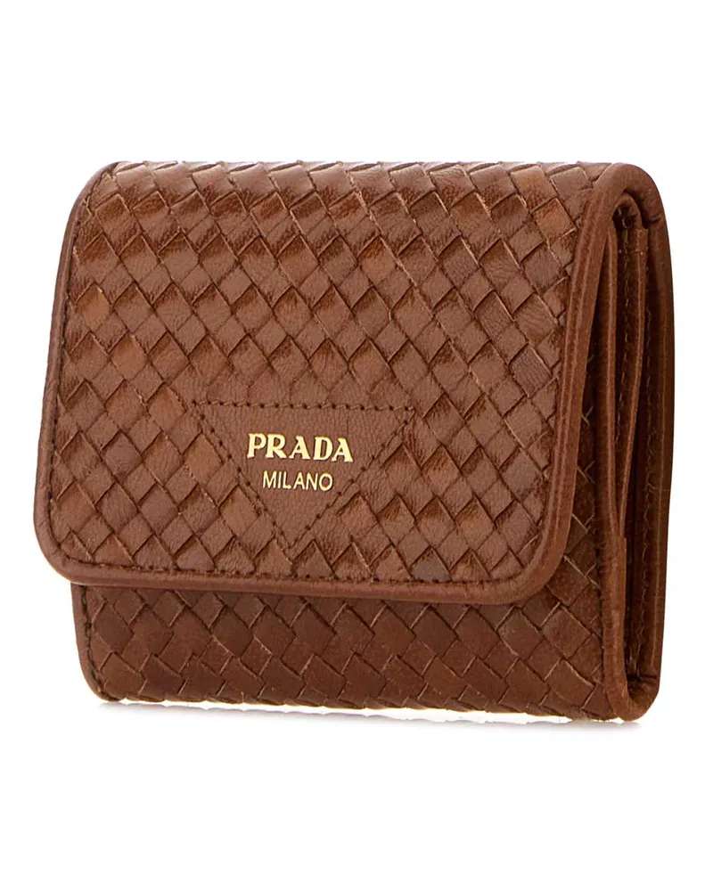 Prada Women's Caramel Leather Wallet Cognac Portafogli Brown
