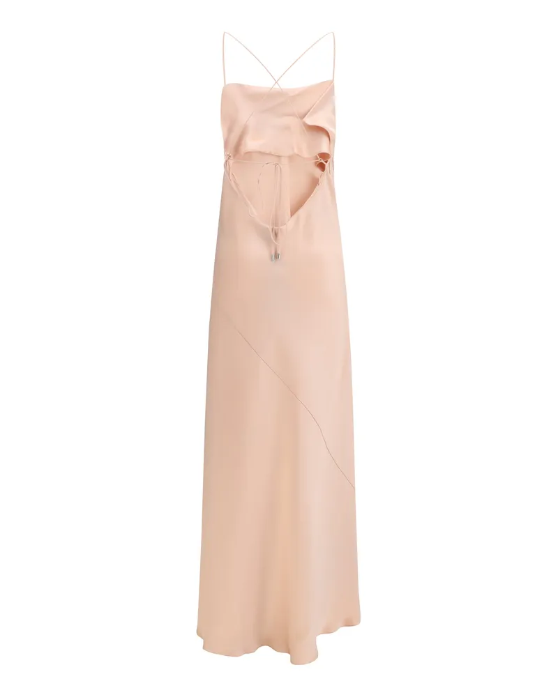 Pinko Women's Farro Satin Dress Rosa Mogano Acrylic; Polyester Pink