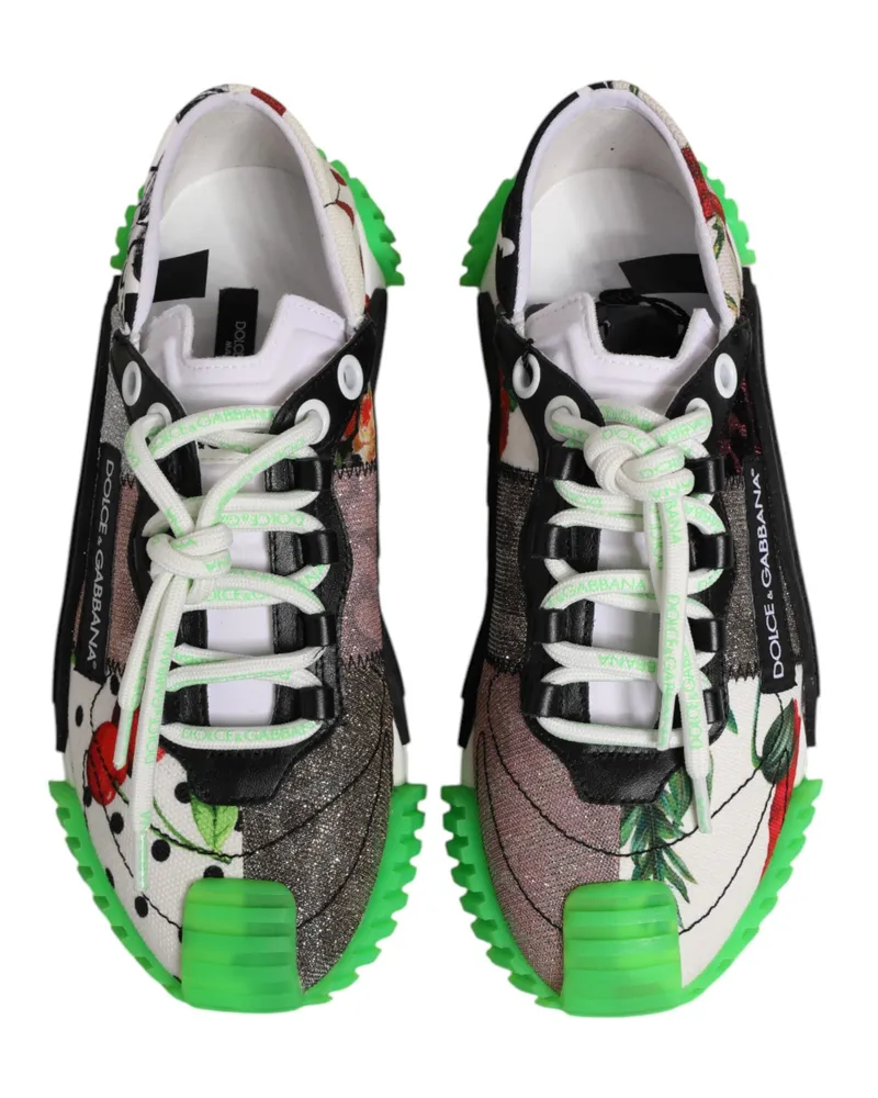 Dolce & Gabbana Women's Multicolor Dg Logo Leopard Cherry Sneaker Shoes Calfskin Multicolor