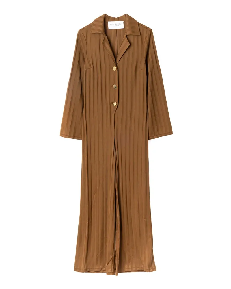 Viktor & Rolf Pinstriped Jumpsuit — Brown Brown