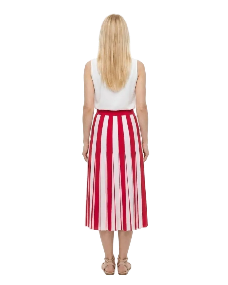 Dolce & Gabbana Women's Bicolor Elastane Midi Skirt Red