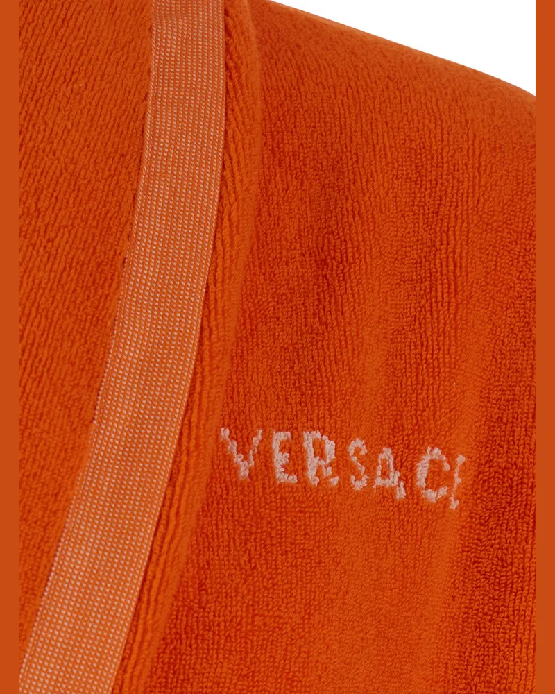 Versace Unisex Bathrobe Medusa Jacquard Orange Towels & Bath Robes Orange