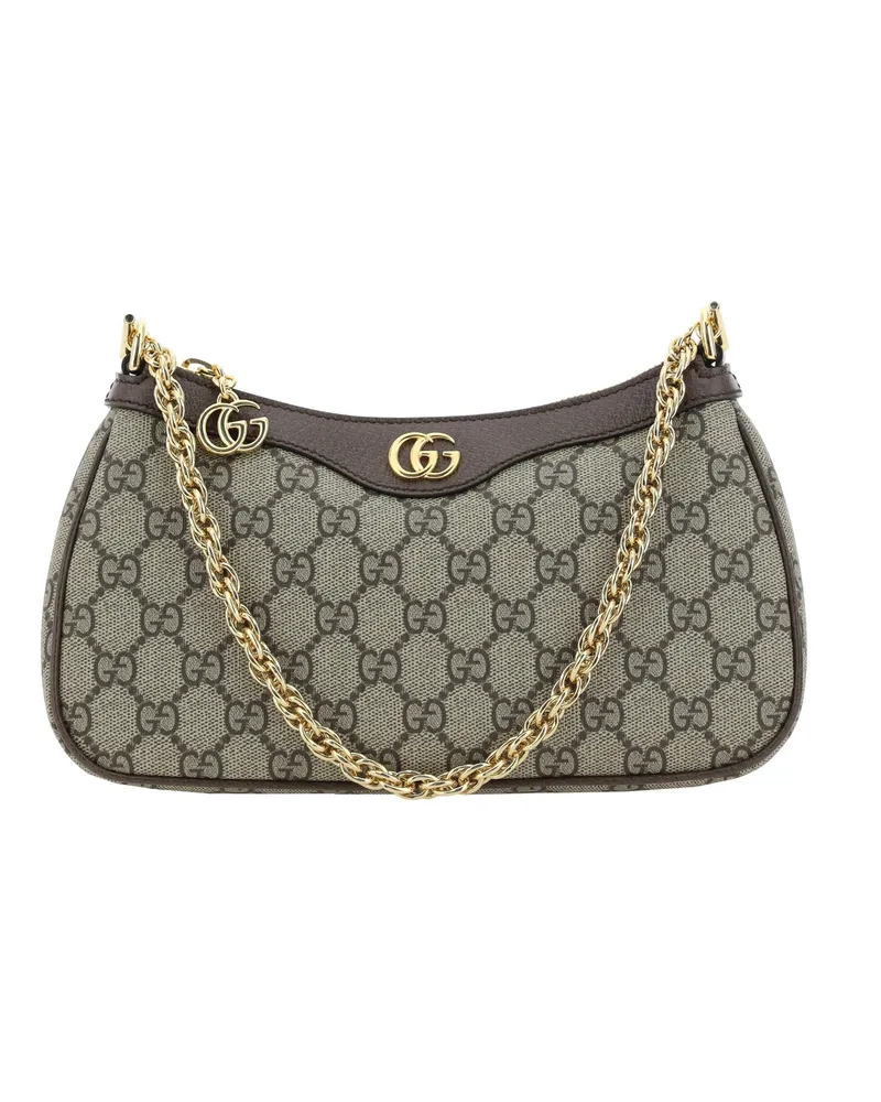 Gucci Women's Ophidia Shoulder Bag With Gg Supreme Pattern B.ebony-N.acer-Vrv General Cotton B.ebony/n.acer/vrv Beige