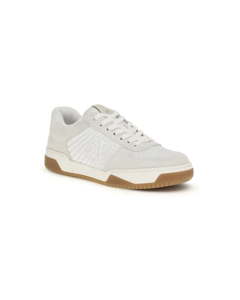 Valentino Garavani Men's White Calf Leather Bos Taurus Athletic Sneakers White
