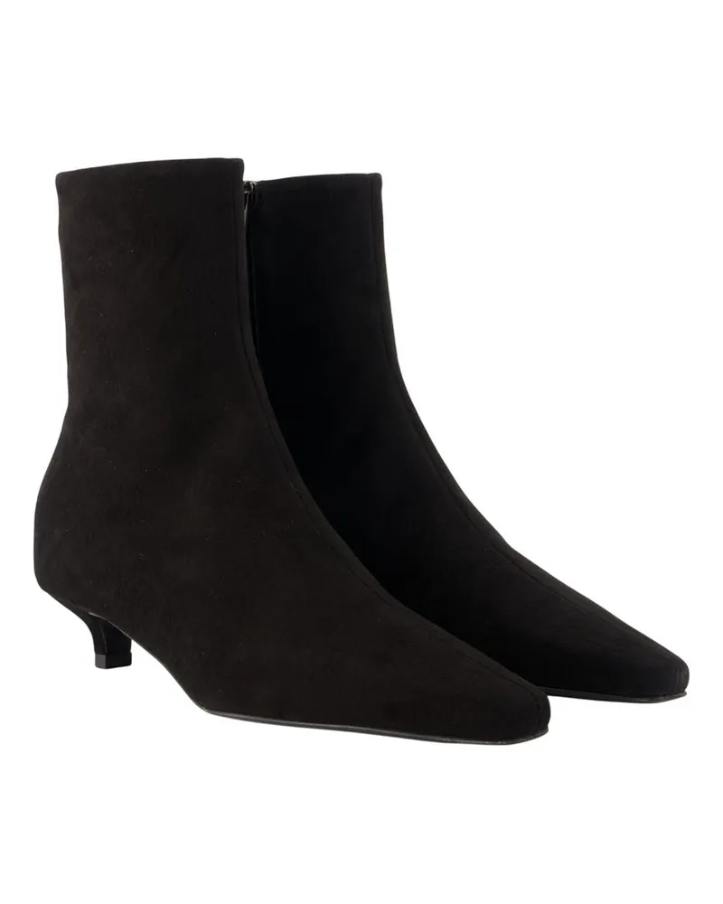 Totême Women's Calfskin Leather Ankle Boot Black Black