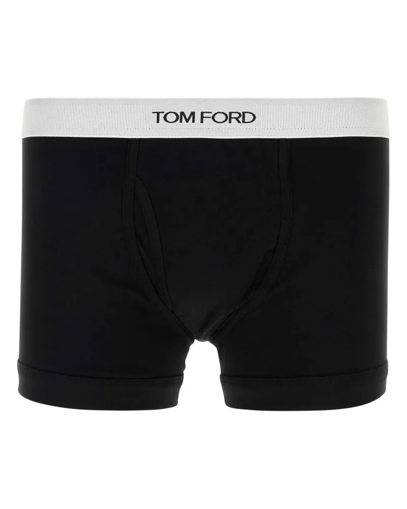 Tom Ford Men Black Stretch Cotton Boxer Set Elastane Underwear Black