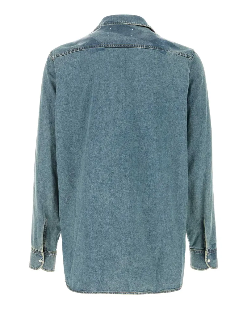 Maison Margiela Men's Denim Shirt Iceblue Exterior: Cotton Camicie Blue