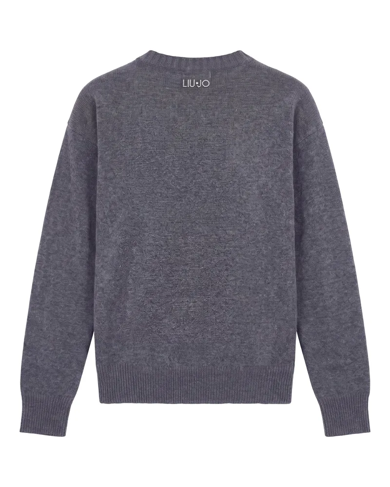Liu Jo Intarsia Mickey Mouse Jacquard Sweater — Gray Gray
