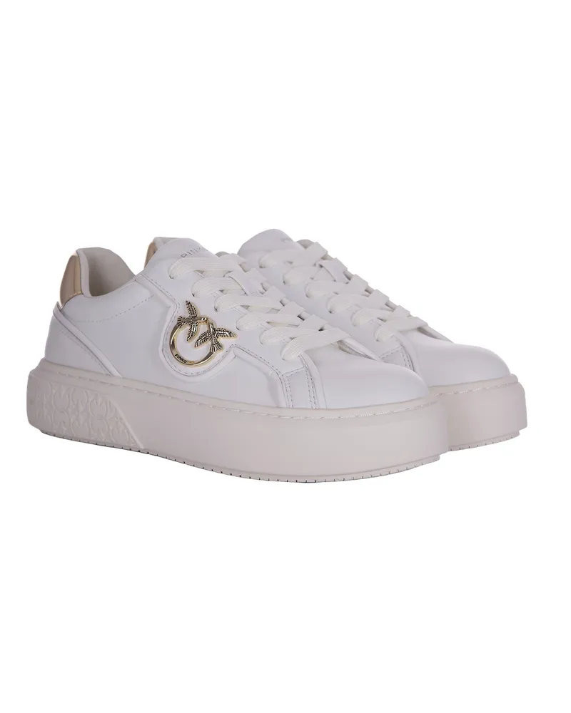 Pinko Women's Sneakers Yoko White Leather Trainers White
