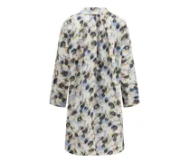 Women's Printed Button Parka Coat Light Blue Polyester