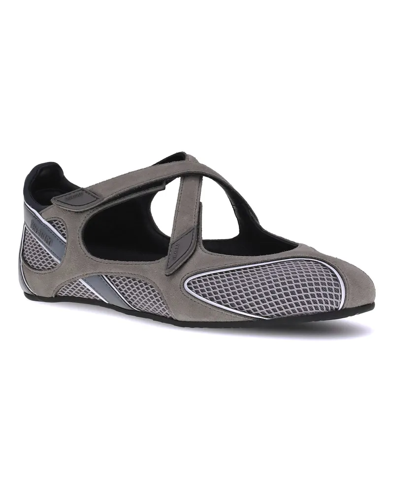 ATTICO Women's Nomad Ballerinas Grey Flat Shoes Gray