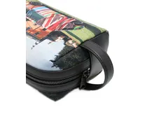 Graphic Print Travel Wallet — black