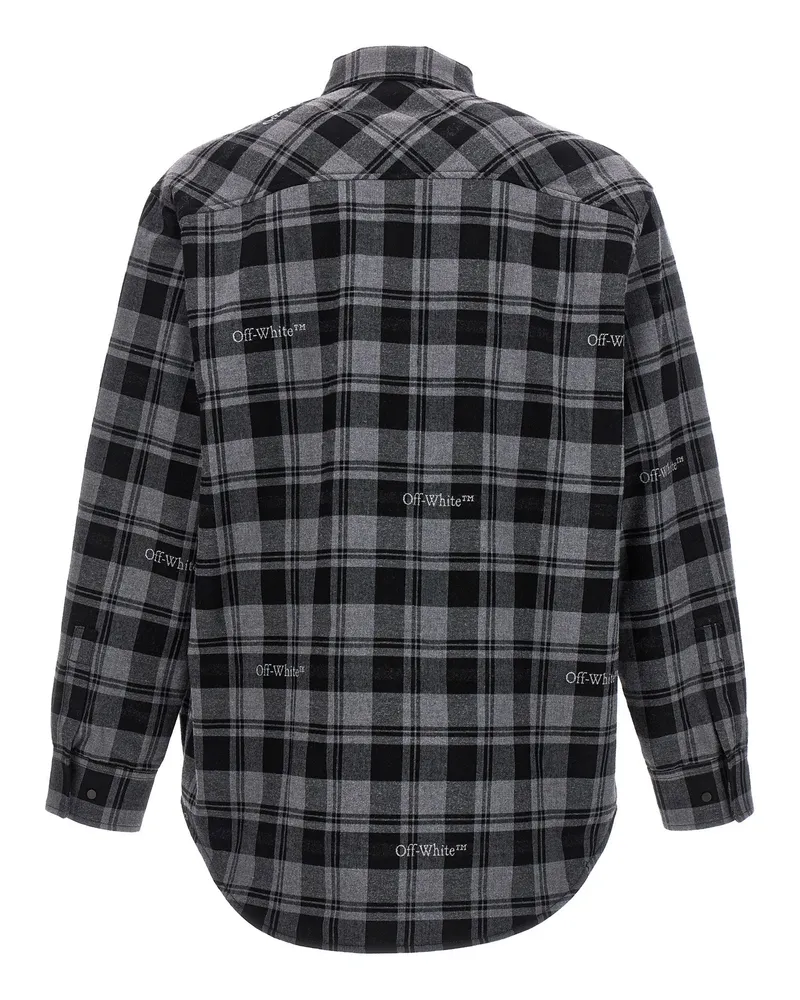 OFF-WHITE Check Flannel Padded Jacket — Black Black