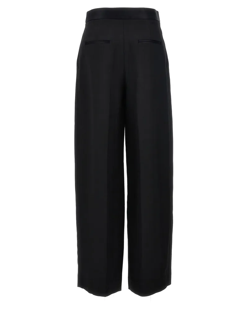 KHAITE Women's Black Viscose Casual Pants Black