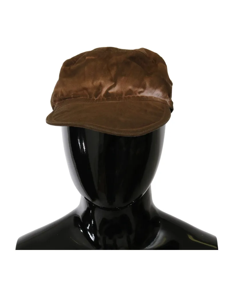CoSTUME NATIONAL HAT20002 Cotton Blend Newsboy Flat Cap — Brown Brown