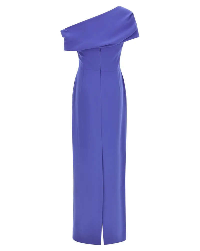 Carolina Herrera New York Women's Blue Polyester Long Dress Blue
