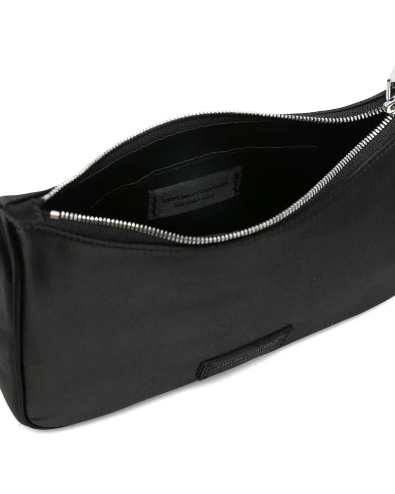 Emporio Armani Beaded Chain Strap Shoulder Bag — Black Black