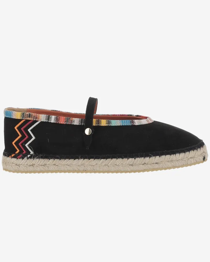 Missoni Women's Espadrilles Zigzag Viscose Blend Black Shoe Black