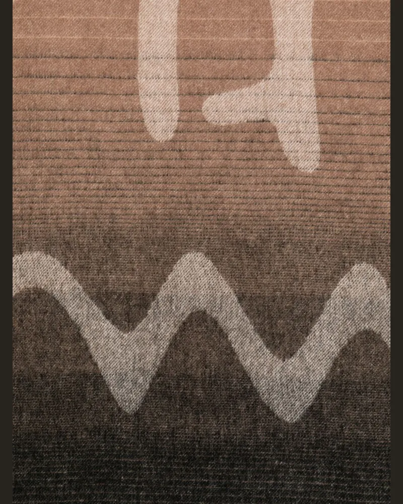Paul Smith Logo-Print Wool Scarf — Beige Beige
