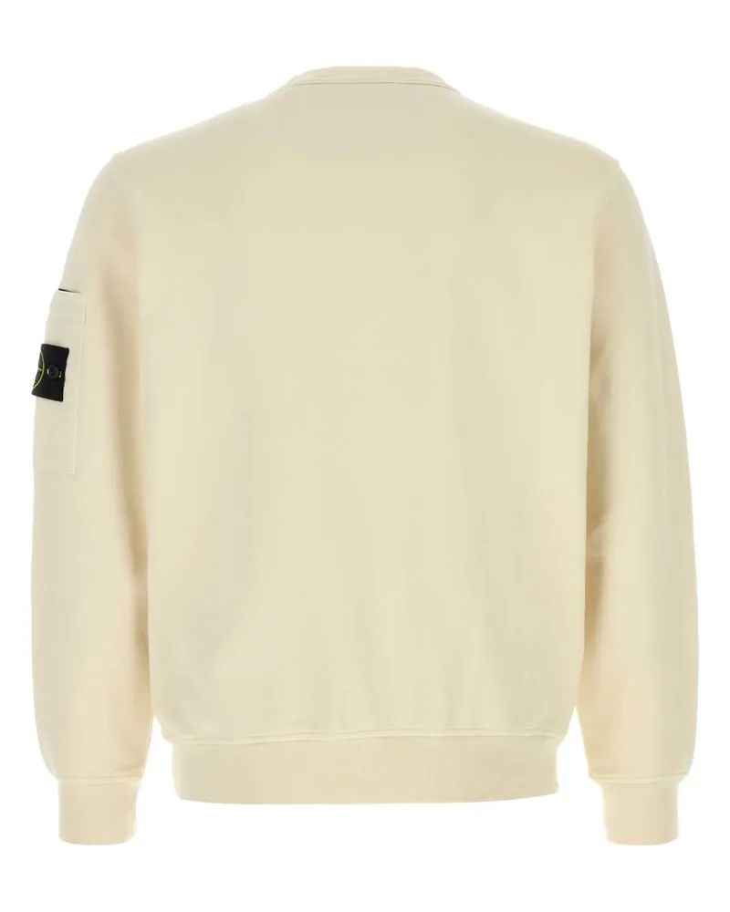Stone Island Men's Ivory Cotton Sweatshirt Felpe Ivory