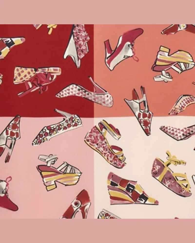 Ferragamo Genio Print Silk Scarf — Red Red