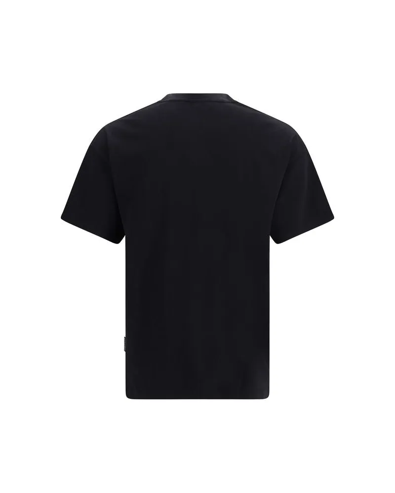 Palm Angels Men Black Cotton T-Shirt Black