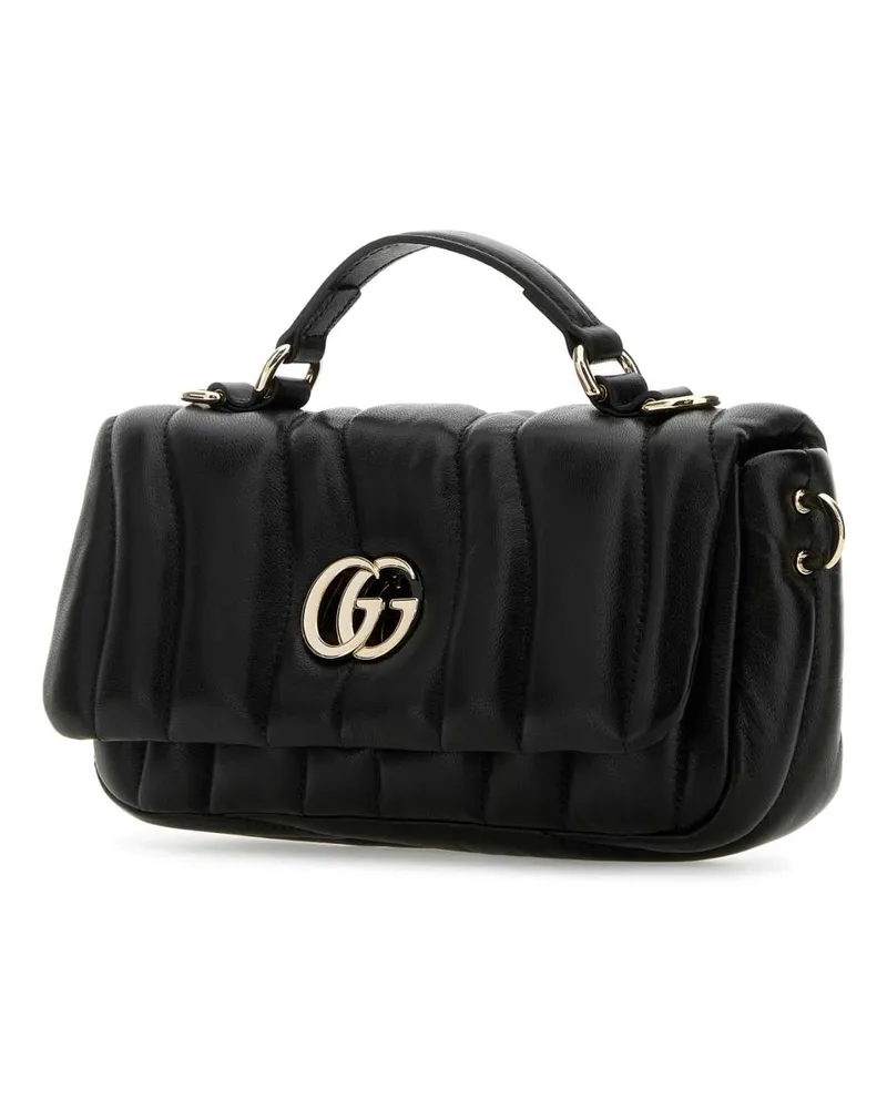 Gucci Women's Black Leather Gg Milano Handbag Borse A Mano Bag Black