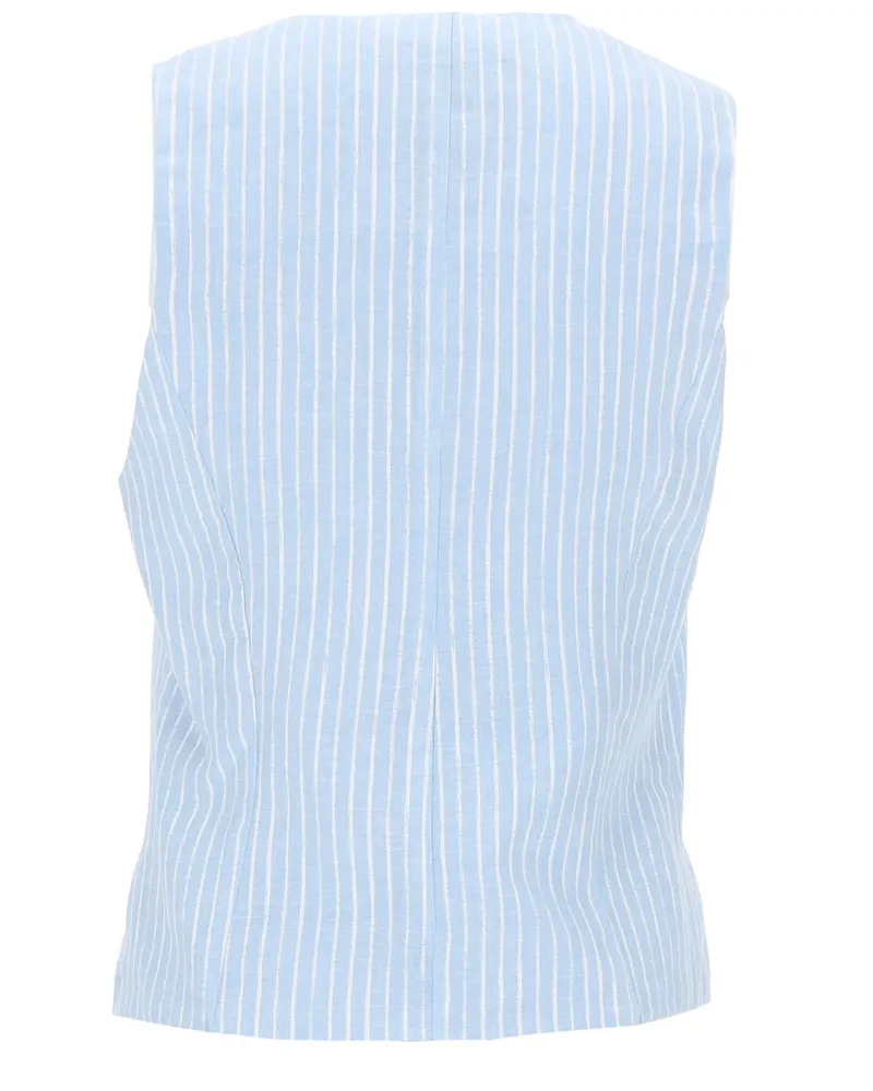 120% Lino Linen Gilet — Blue Blue