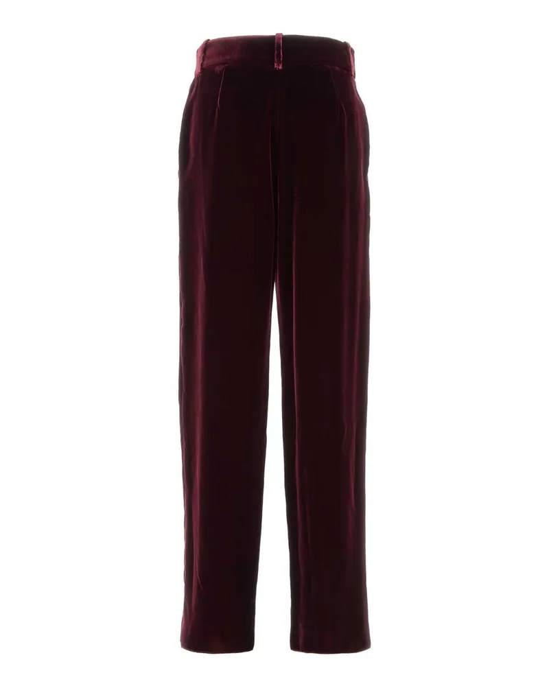 Giorgio Armani Viscose-Cupro Trousers — Burgundy Burgundy