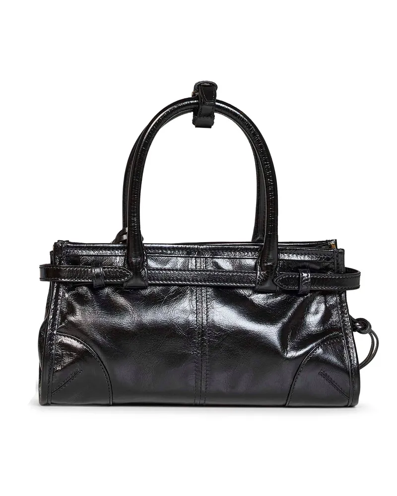Prada Women's Mini Handbag Bonnie Black Calf Leather Handbags Hand Bags Black