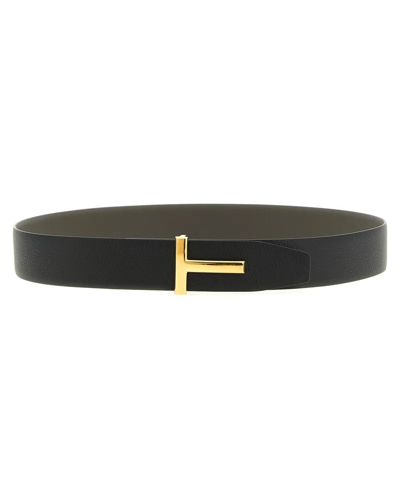 Tom Ford Men's Multicolor Calfskin Regular Belt Gray