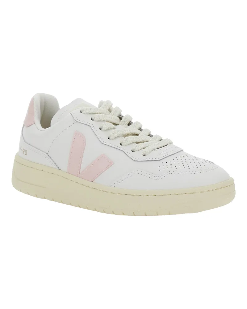 VEJA Unisex White Sneaker With Side Logo Leather Trainers White