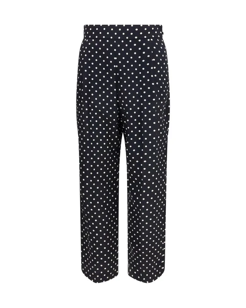 Valentino Garavani Polka-Dot Silk Trousers — Black Black