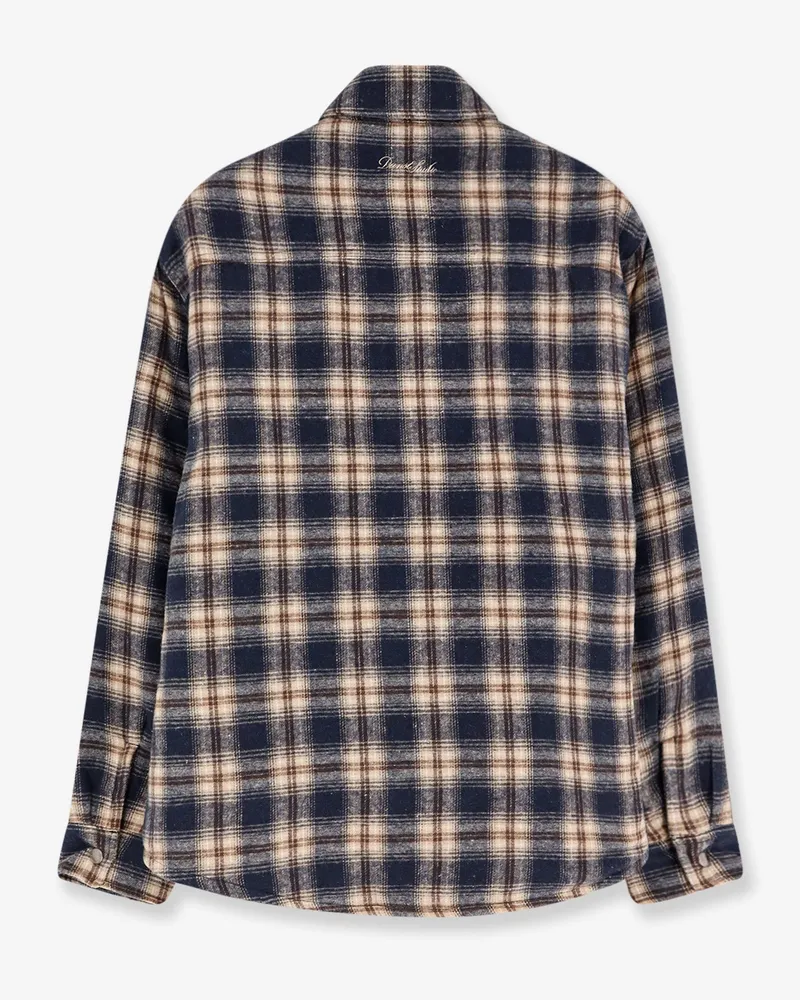 Dunst Unisex Flannel Jacket Madras Pattern Blue Polyester Blue