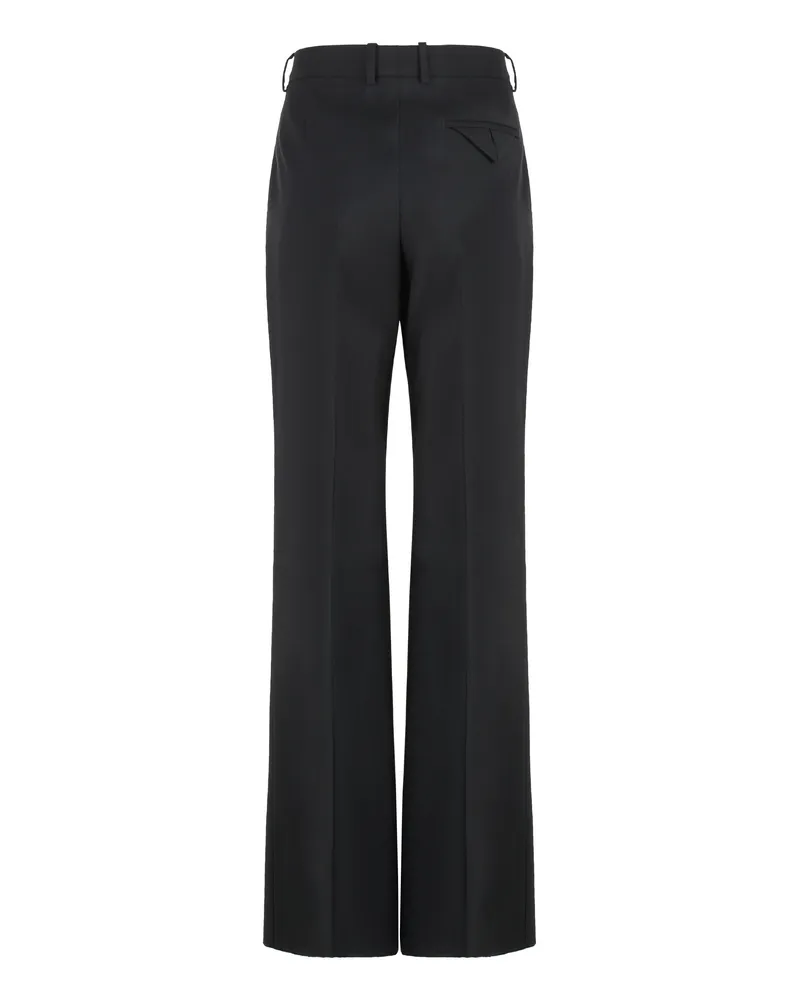 Bottega Veneta Flared Wool Trousers — Black Black