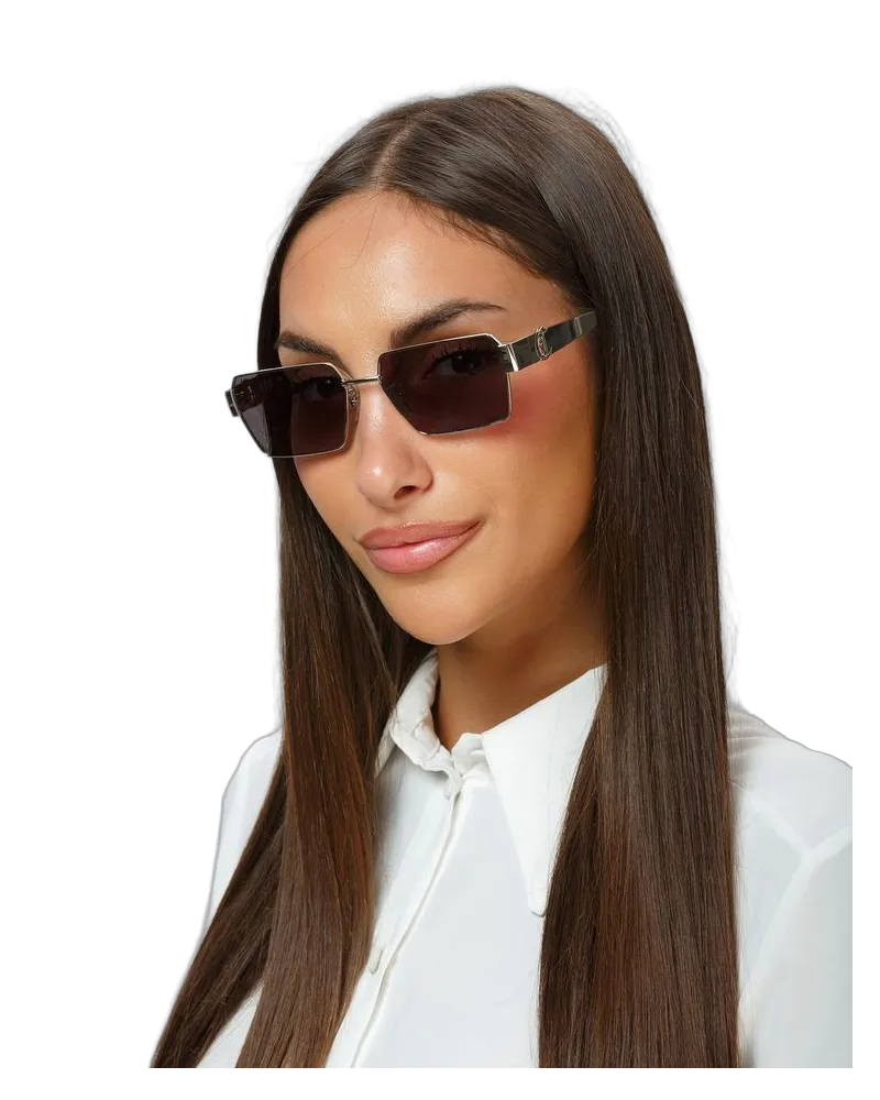 Just Cavalli SJC153 Metal Rectangle Sunglasses — Silver Silver