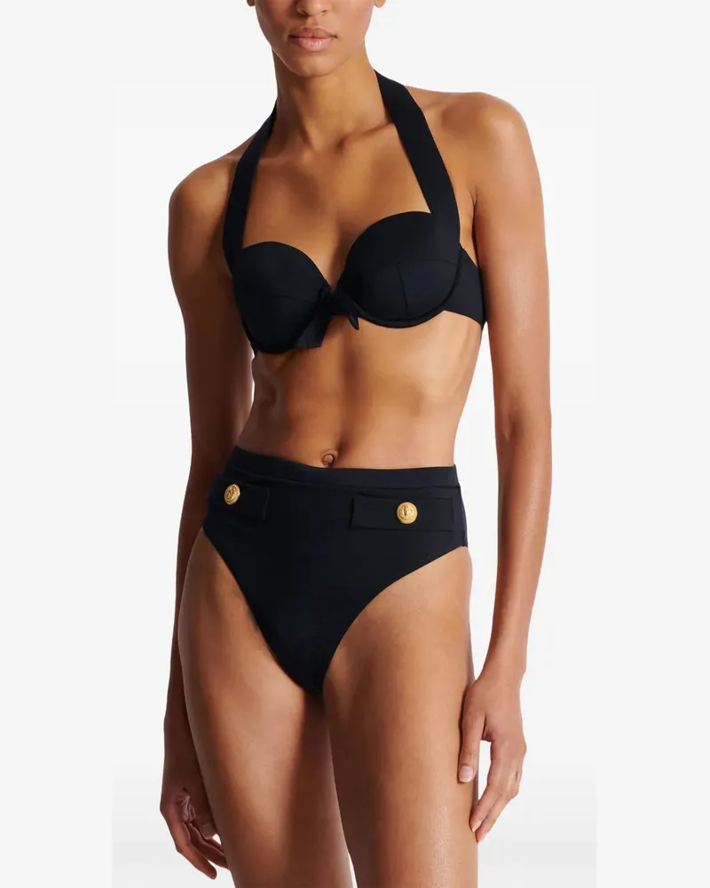 Balmain Women's Embossed-Buttons Bikini Black Ss25 W Black