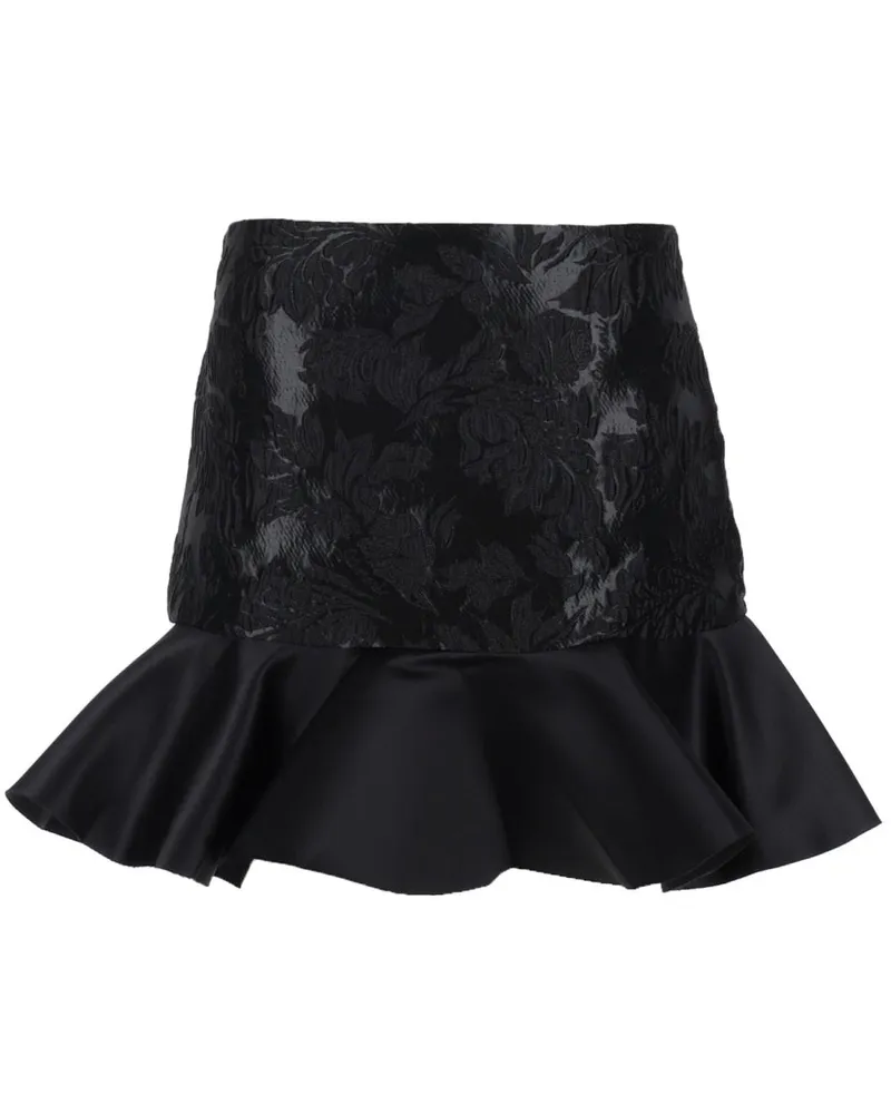 Ganni Recycled Polyester Satin Miniskirt — Black Black