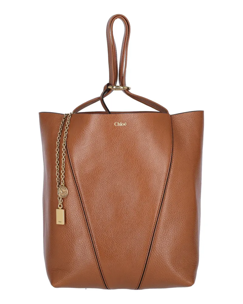 Chloé Women's Leather Tote Shoulder Brown Cow Brown
