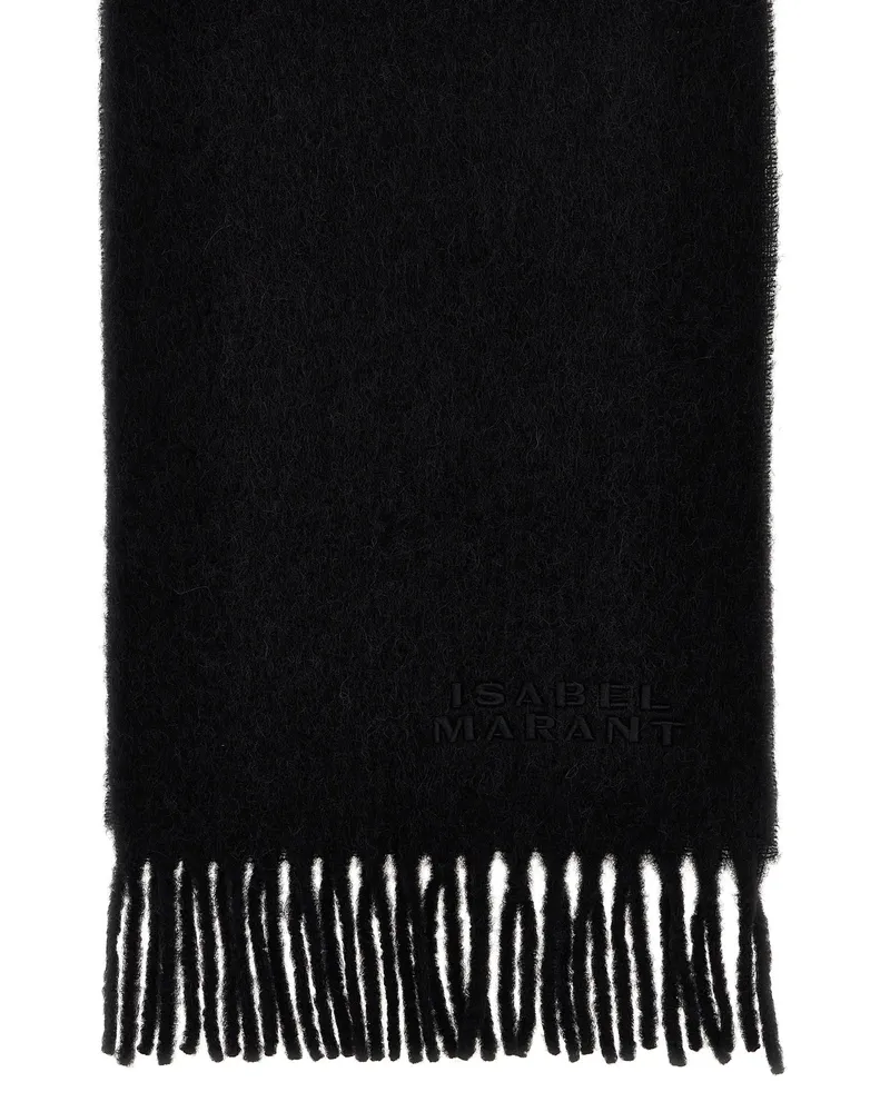 Isabel Marant Women's Black Alpaca Leather Scarf Black