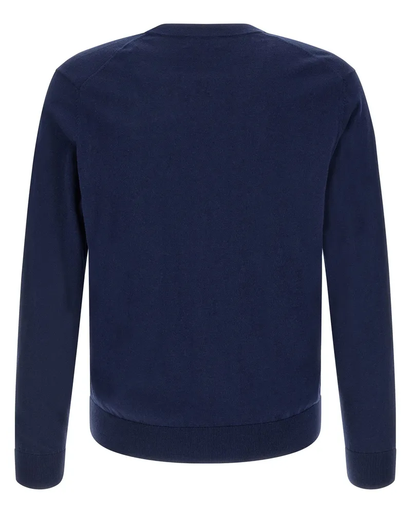 Ballantyne Argyle Jacquard Cardigan — Navy Navy