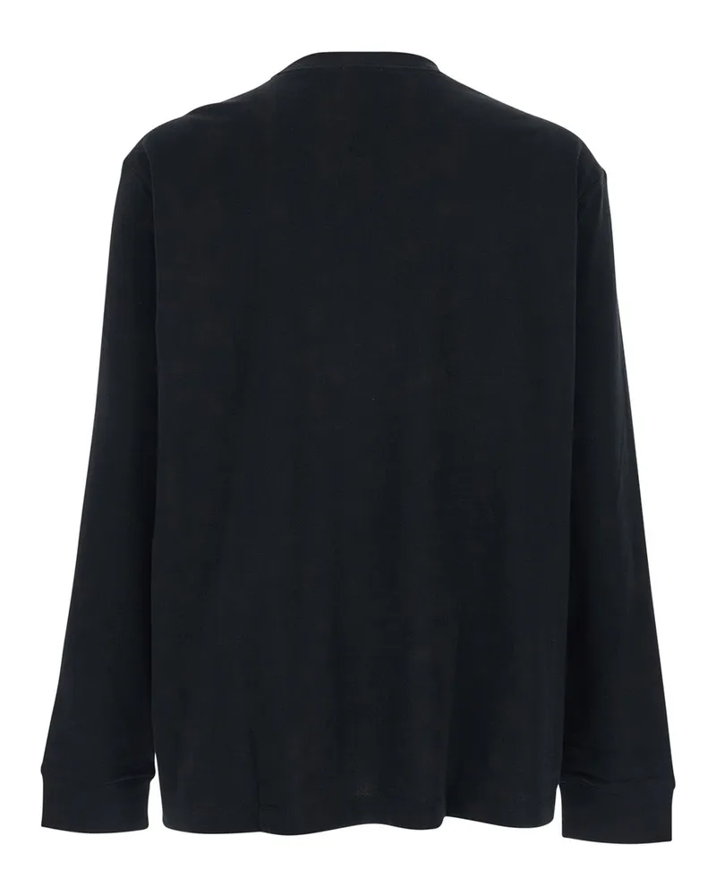 Calvin Klein Logo-Embroidered Cotton T-Shirt — Black Black