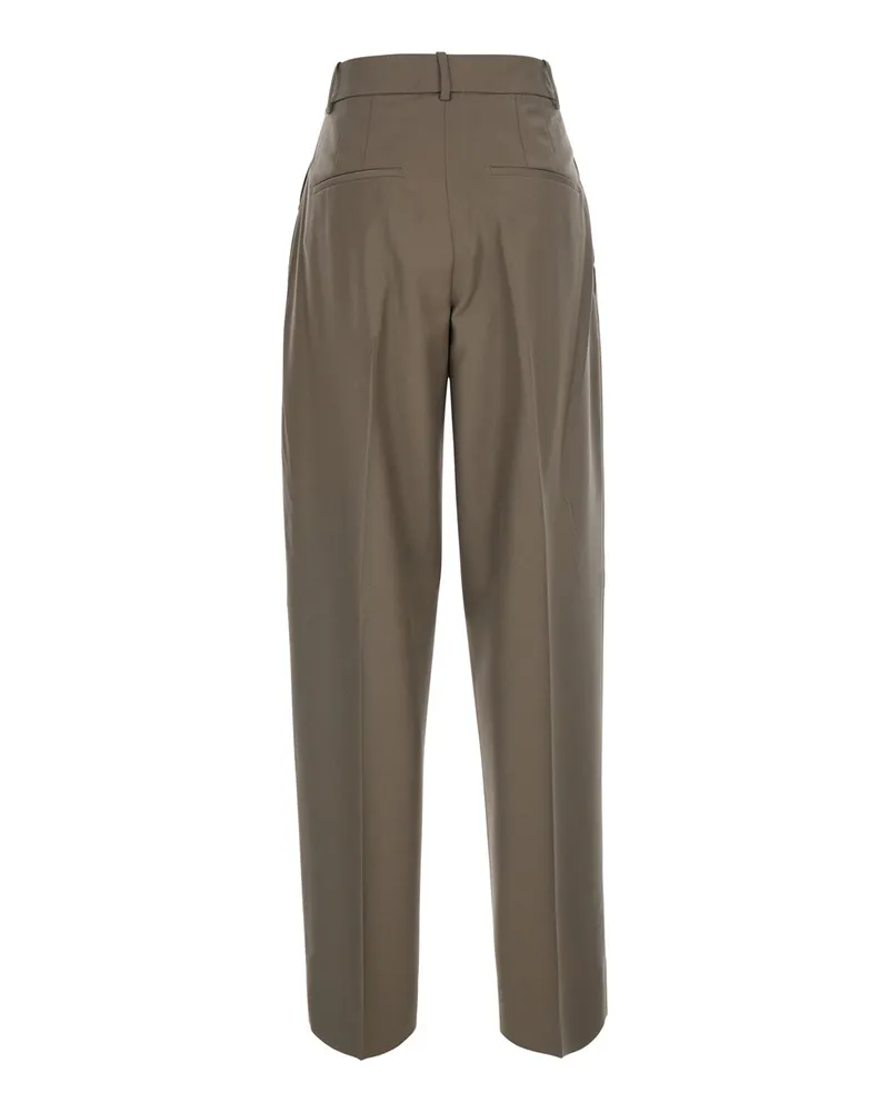 Róhe Women's Trousers Daria Brown Virgin Wool Brown