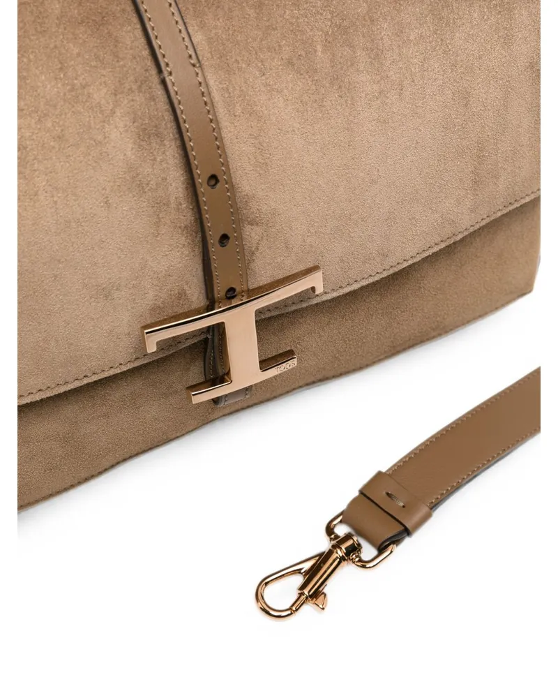 TOD'S T Timeless Shoulder Bag — Taupe Taupe